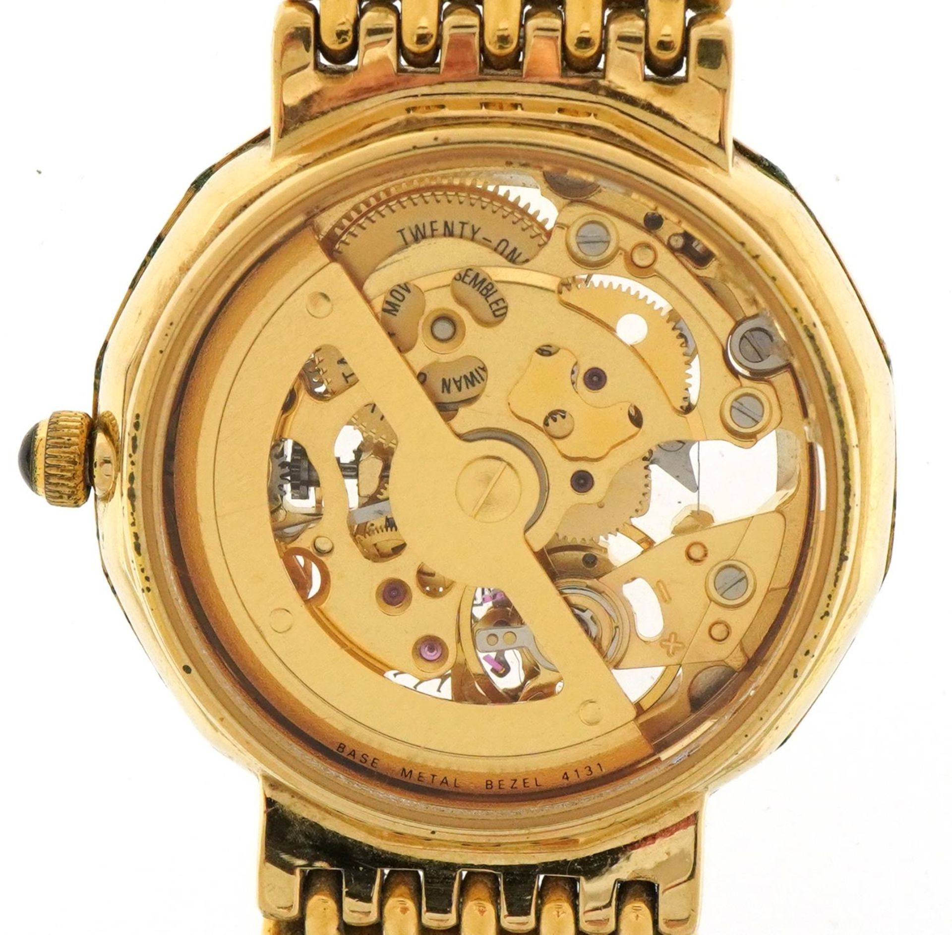 Rotary, gentlemen's gold plated automatic wristwatch having skeleton dial with Roman numerals, - Bild 4 aus 5
