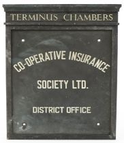 Eastbourne bronze sign for the Terminus Chambers Co-operative Insurance Society Limited District
