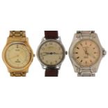 Three vintage and later gentlemen's wristwatches comprising Rotary, Tissot PR100 and Seiko, the