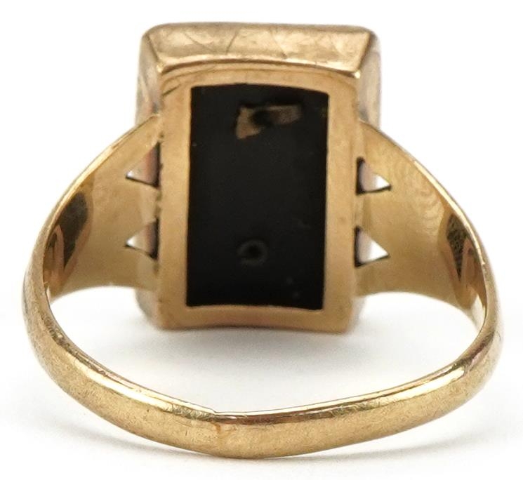 9ct gold black onyx signet ring, size U, 3.5g - Image 2 of 4