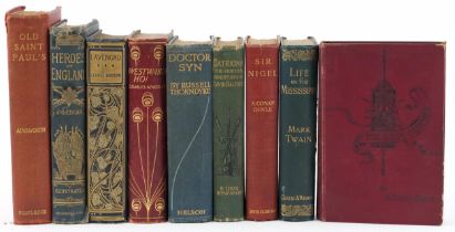 Antiquarian books including Heroes of England, Doctor Syn, Westward Ho, The White company and Life