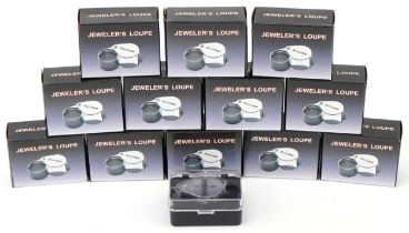 Twelve as new Triplet 30 x 21mm jeweller's loupes