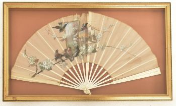 JULES EUDES - LATE 19TH CENTURY FRAMED HAND PAINTED FAN