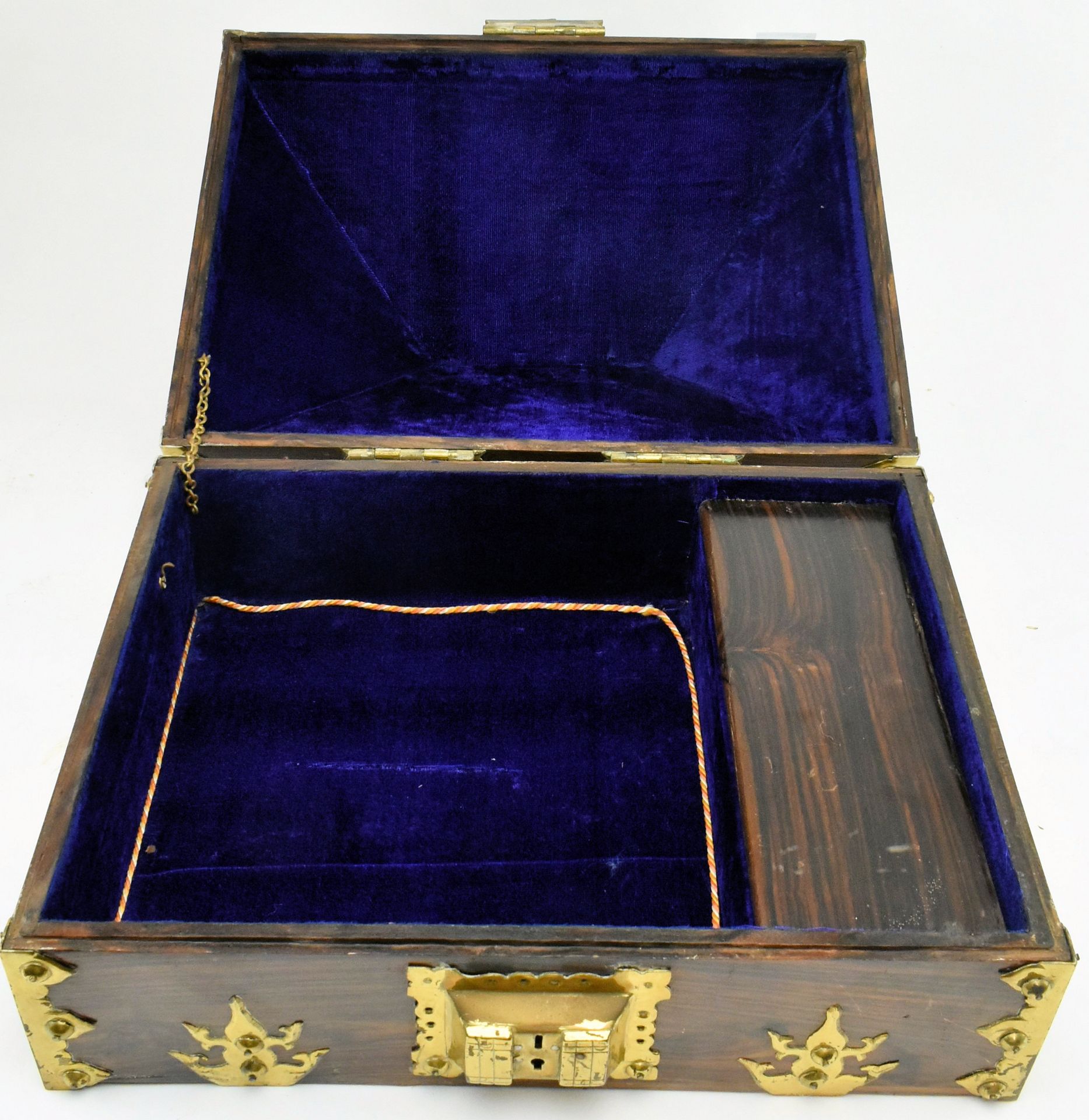 SOUTH INDIAN ROSEWOOD & GILDED METAL DOWRY BOX - Image 5 of 6