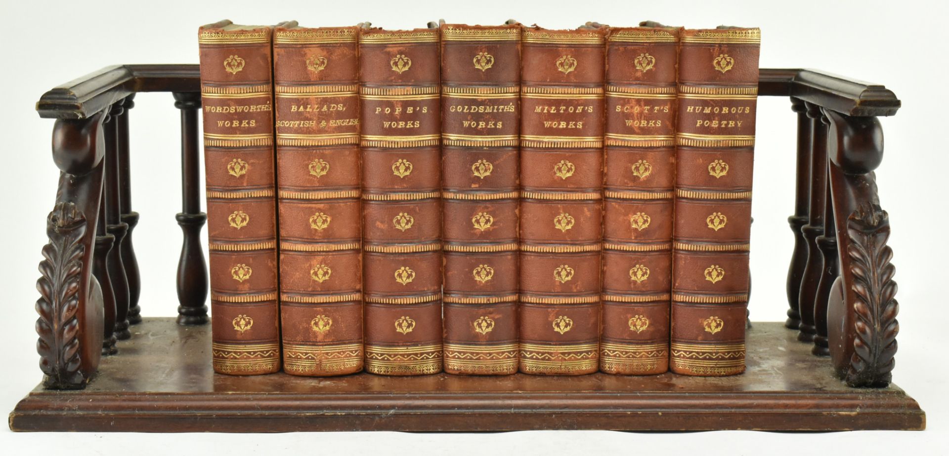 19TH CENTURY STYLE MAHOGANY BOOK TROUGH & VICTORIAN BOOKS - Image 2 of 14