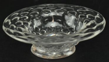 18TH CENTURY HAND BLOWN GLASS HONEYCOMB MOULDED PATCH STAND