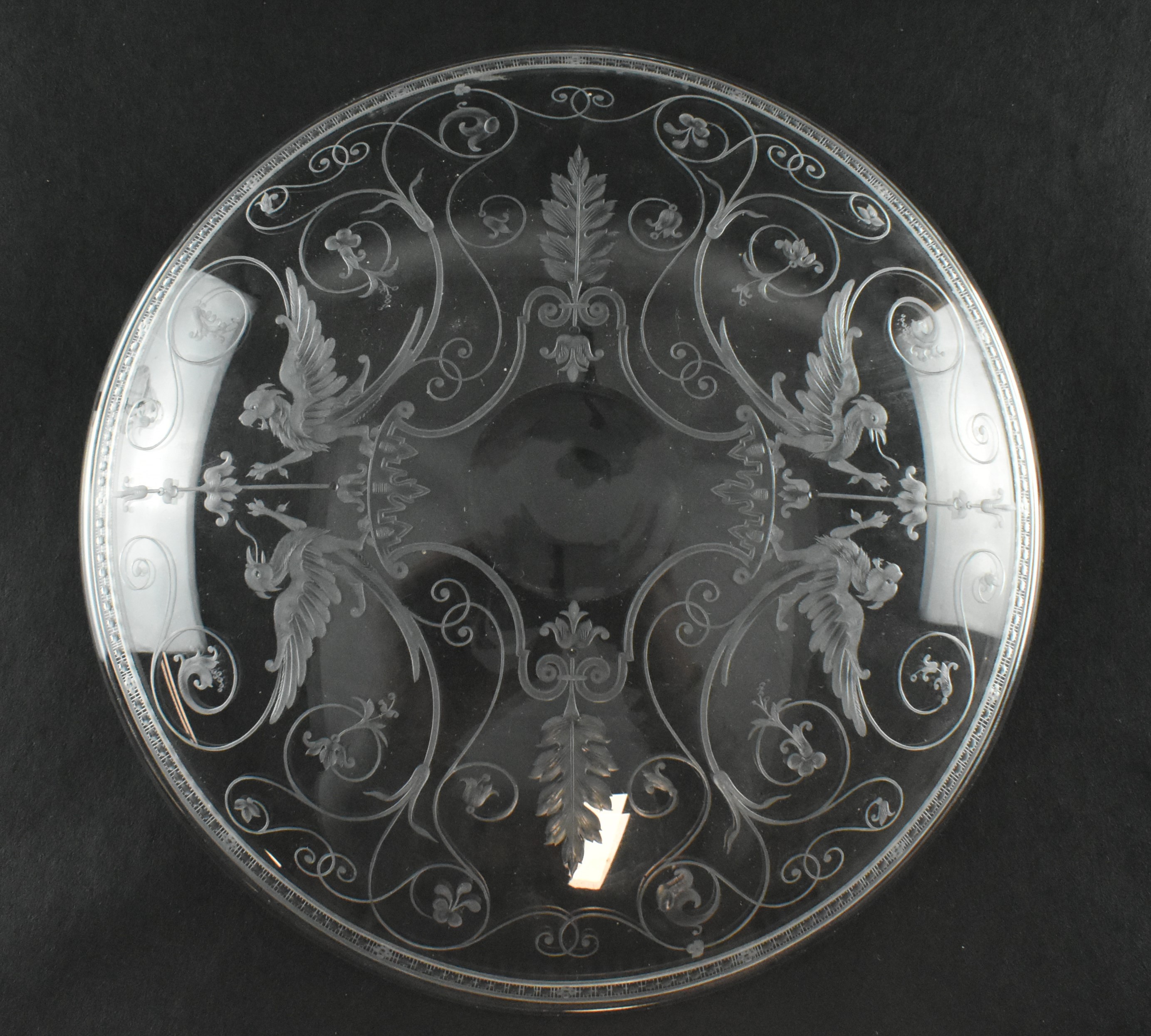 CIRCA 1860 STOURBRIDGE ENGRAVED GLASS PLATE - Image 7 of 7