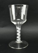 CIRCA 1765 GEORGE III OPAQUE TWIST GLASS WINE GOBLET
