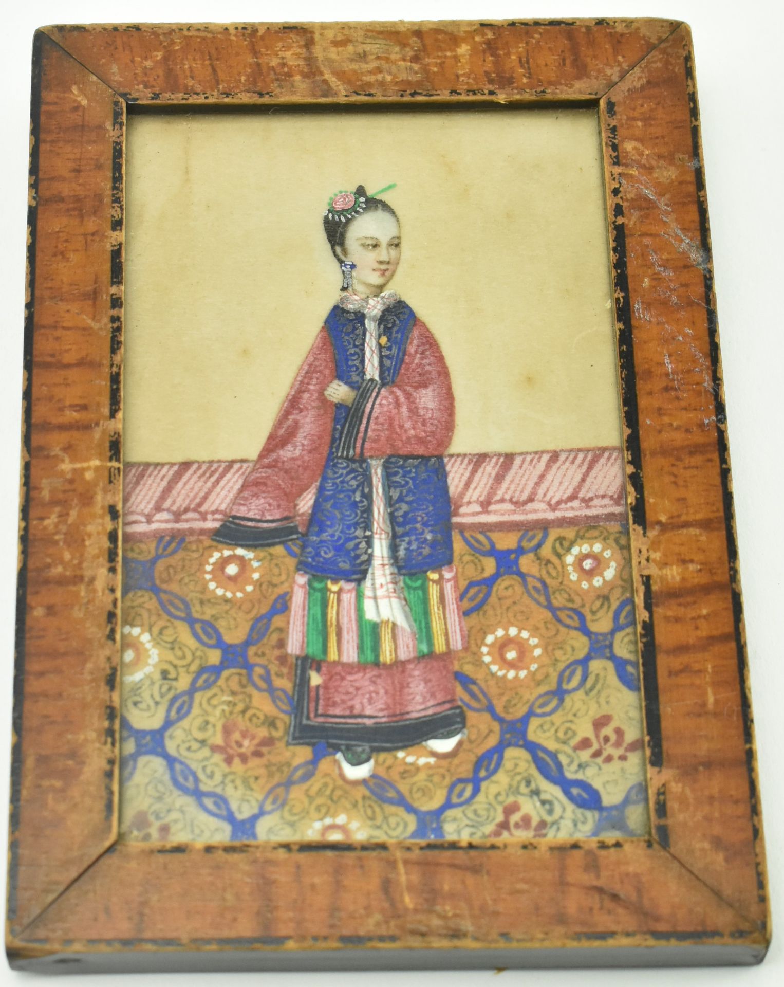 SET OF SIX CHINESE 19TH CENTURY MINIATURE PAINTINGS ON PITH PAPER - Bild 2 aus 14