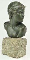 AFTER CONSTANT ROUX (1865-1942) - YOUNG ACHILLES - BRONZE BUST