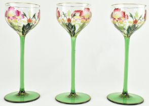 THERESIENTHAL - THREE ART NOUVEAU CRYSTAL CORDIAL GLASSES