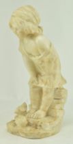 AFTER GIUSEPPE GAMBOGI - CARVED ALABASTER FIGURE OF GIRL