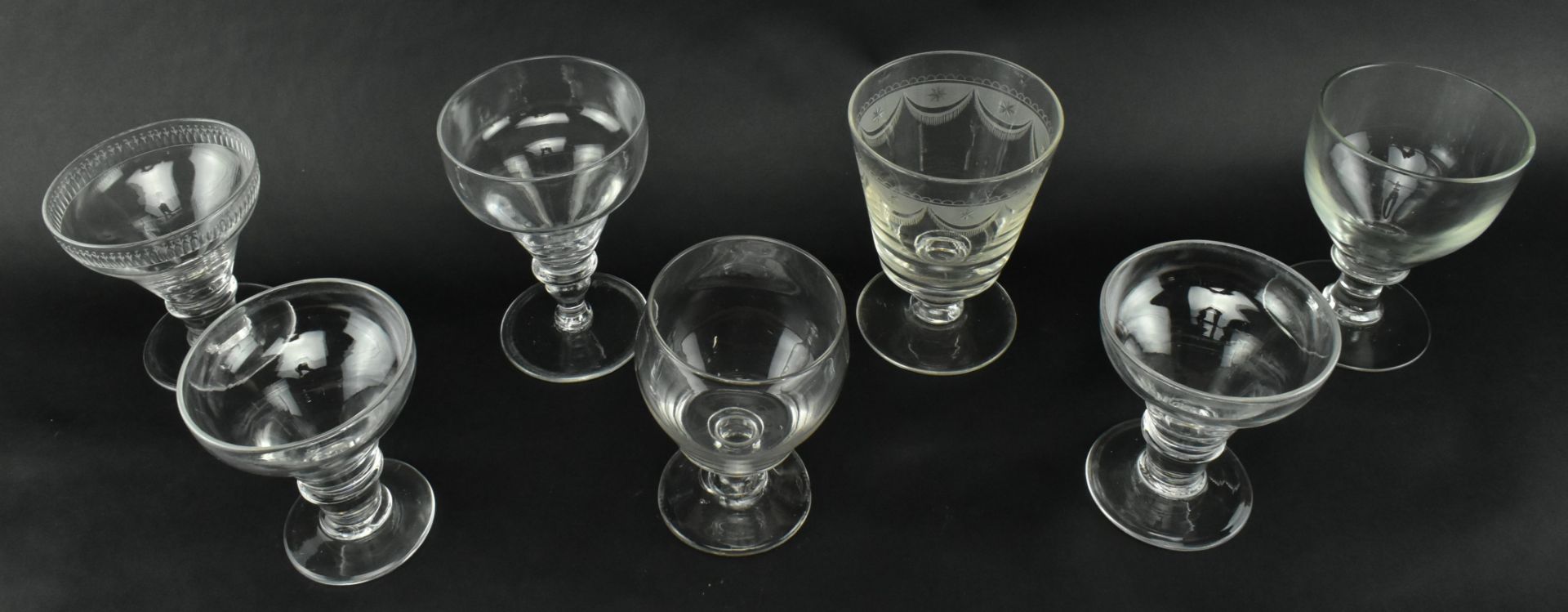SEVEN 19TH CENTURY & LATER HAND BLOWN RUMMER GLASSES - Image 2 of 6