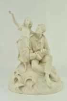 AFTER WORCESTER - PARIAN PORCELAIN FIGURE OF UNCLE TOM & EVA