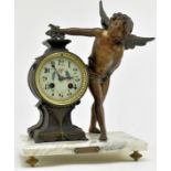 EARLY 20TH CENTURY FRENCH MARBLE AND SPELTER CLOCK