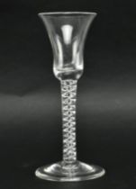 CIRCA 1760 GEORGE III MERCURY TWIST WINE GLASS