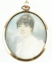 19TH CENTURY ENGLISH SCHOOL MINIATURE PORTRAIT ON IVORY