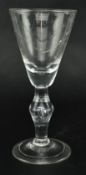 RARE 18TH CENTURY DUTCH STIPPLE ENGRAVED WINE GLASS
