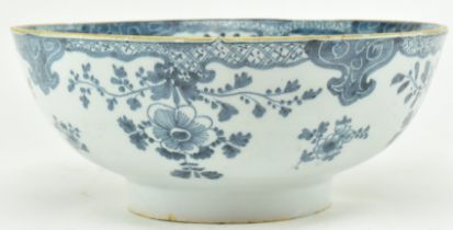 BELIEVED 18TH CENTURY ENGLISH BLUE & WHITE DELFT CERAMIC BOWL