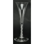 GEORGE III 18TH CENTURY TWIN SPIRAL STEM WINE GLASS