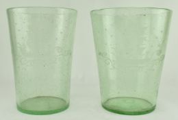 PAIR OF BELIEVED CONTINENTAL 19TH CENTURY ETCHED GLASS VASES
