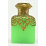 MID 19TH CENTURY PALAIS ROYAL URANIUM GLASS SCENT BOTTLE