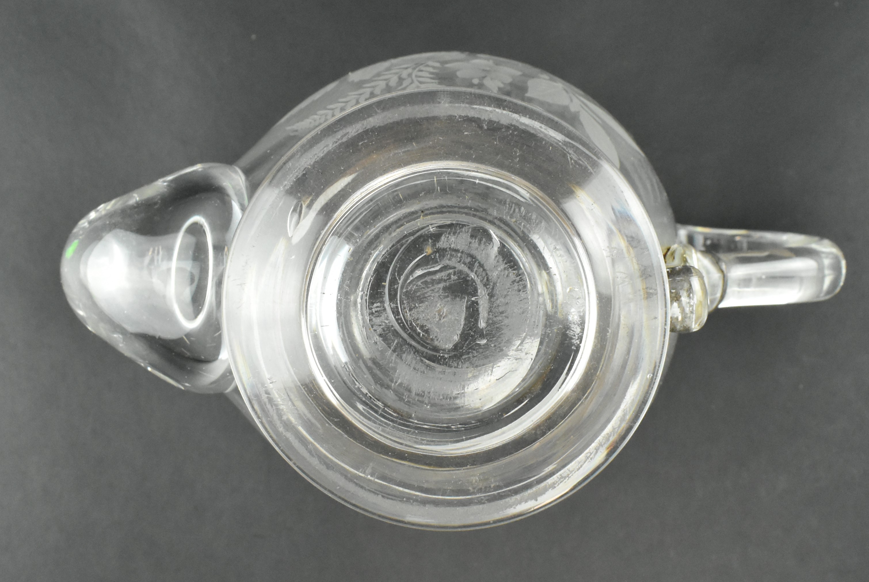 VICTORIAN CIRCA 1860 ENGRAVED GLASS TEAPOT AND COVER - Image 12 of 12