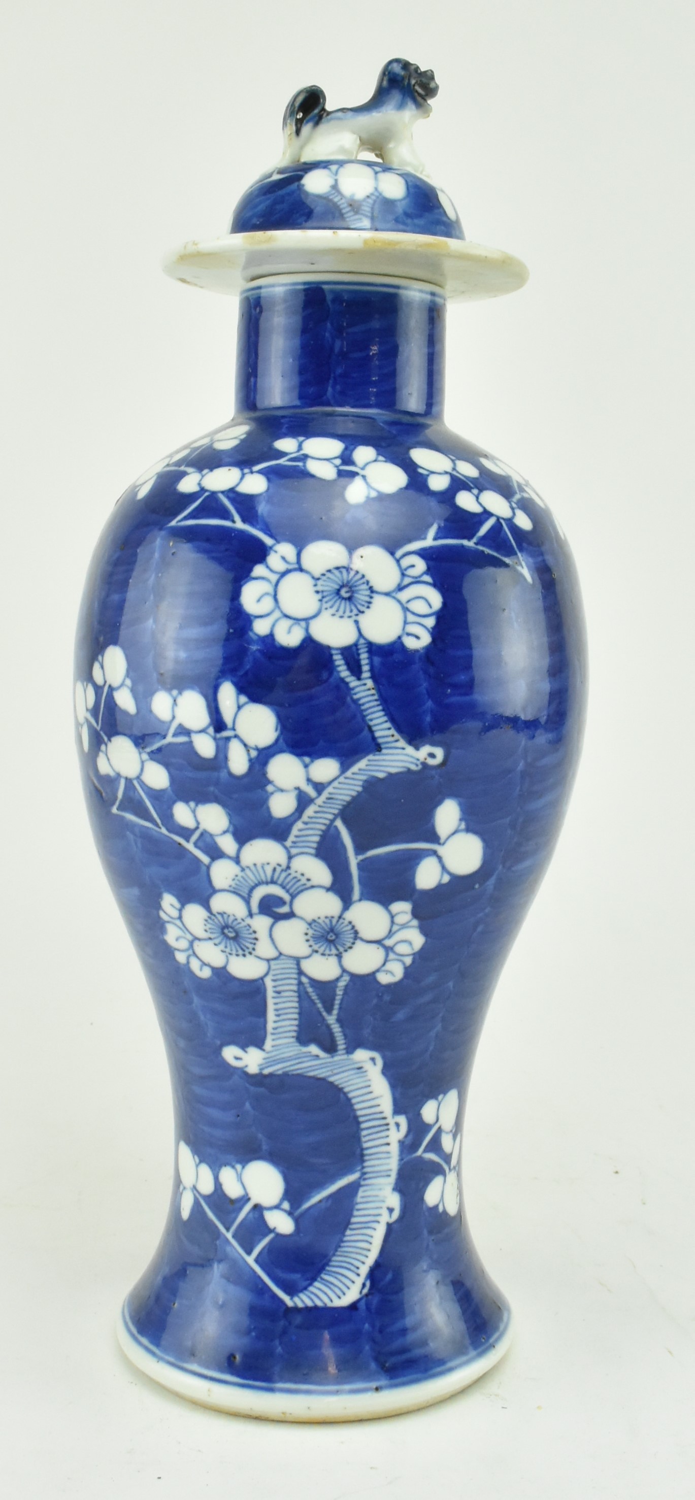 CHINESE 19TH CENTURY CERAMIC PRUNUS BALUSTER LIDDED VASE - Image 2 of 7