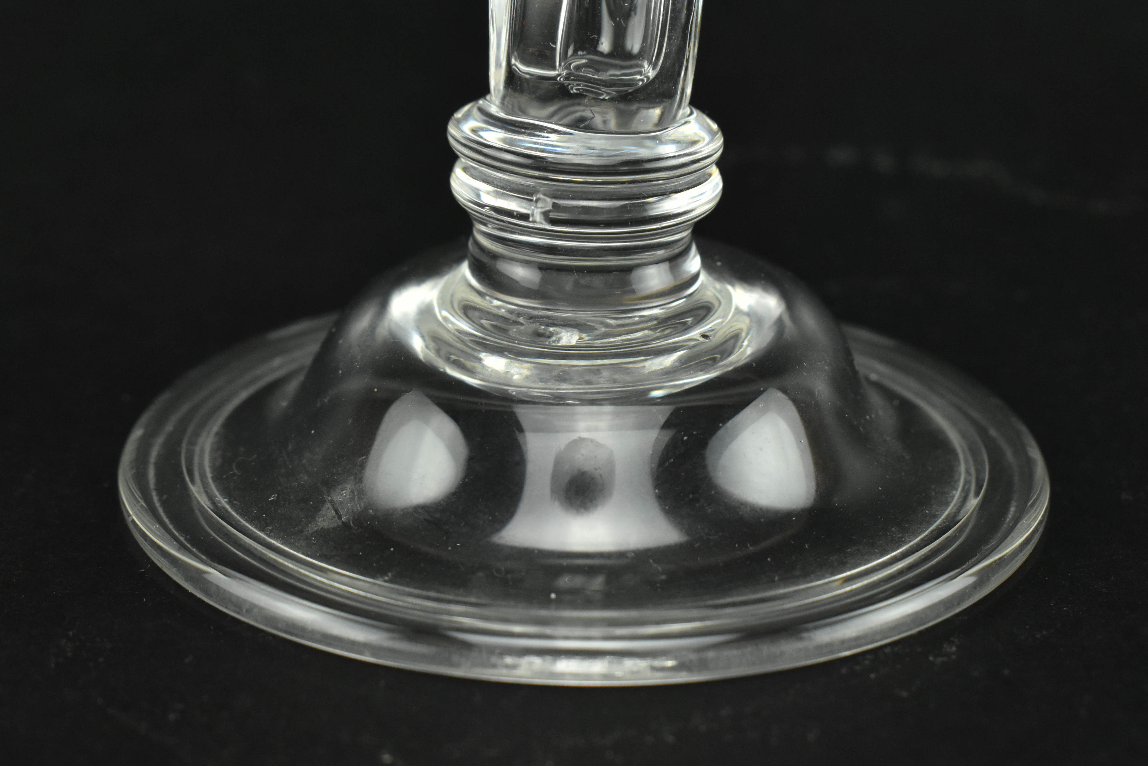 GEORGE III SWEETMEAT GLASS WITH OGEE BOWL & SILESIAN STEM - Image 5 of 6