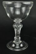 GEORGE III SWEETMEAT GLASS WITH OGEE BOWL & SILESIAN STEM