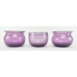 THREE EARLY 19TH CENTURY AMETHYST FINGER BOWLS INCLUDING A PAIR