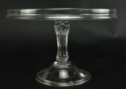 GEORGE III 18TH CENTURY GLASS TAZZA WITH SILESIAN STEM