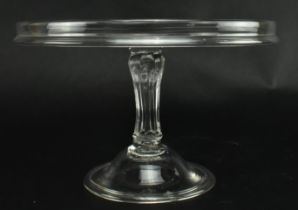 GEORGE III 18TH CENTURY GLASS TAZZA WITH SILESIAN STEM