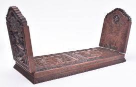 19TH CENTURY CHINESE CANTONESE CARVED WOOD BOOK SLIDE