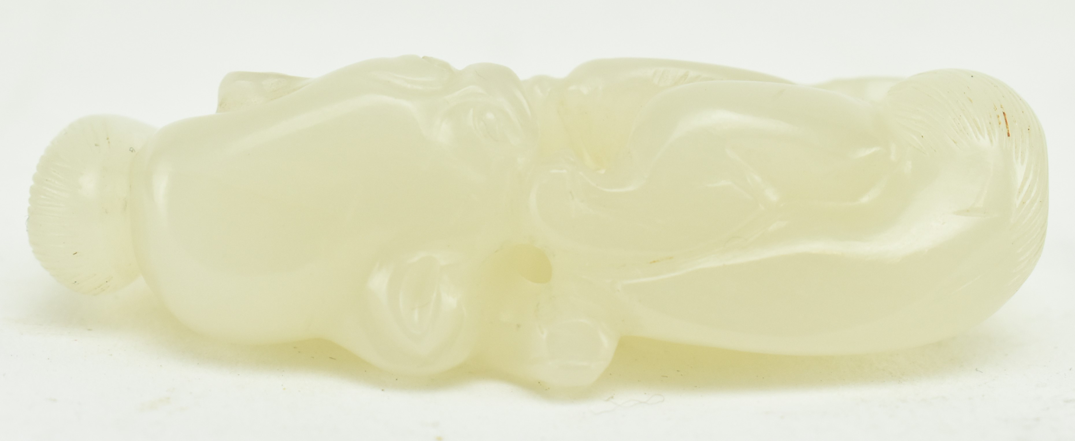 CHINESE WHITE JADE DOUBLE BADGERS PENDANT 玉雕双獾 - Image 5 of 5