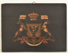 18TH CENTURY CIRCA HAND PAINTED CREST OF NORTHESK PANEL