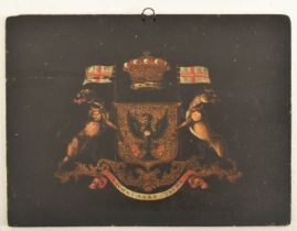 18TH CENTURY CIRCA HAND PAINTED CREST OF NORTHESK PANEL