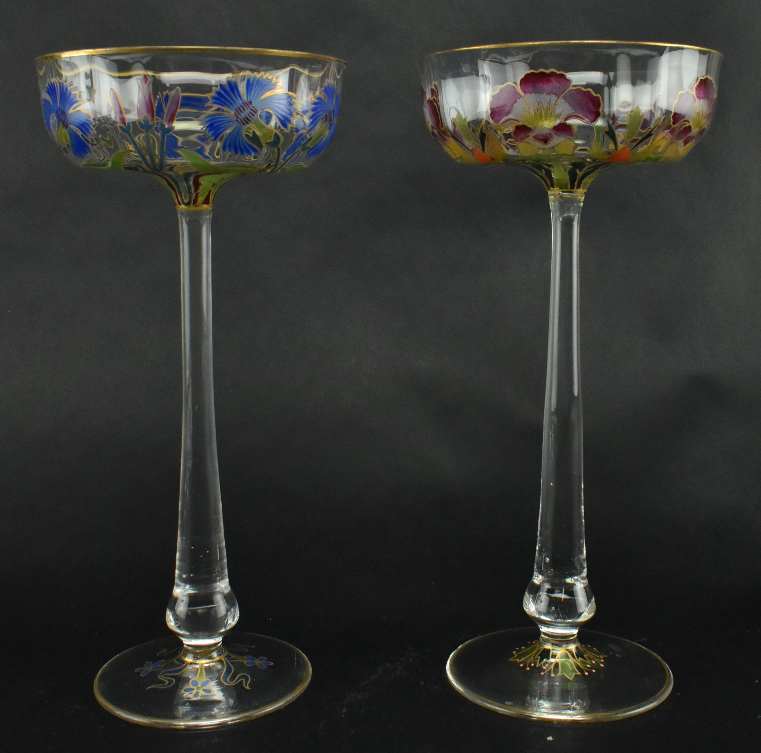 THERESIENTHAL - SIX ART NOUVEAU CRYSTAL CHAMPAGNE GLASSES - Image 3 of 8