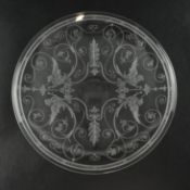 CIRCA 1860 STOURBRIDGE ENGRAVED GLASS PLATE