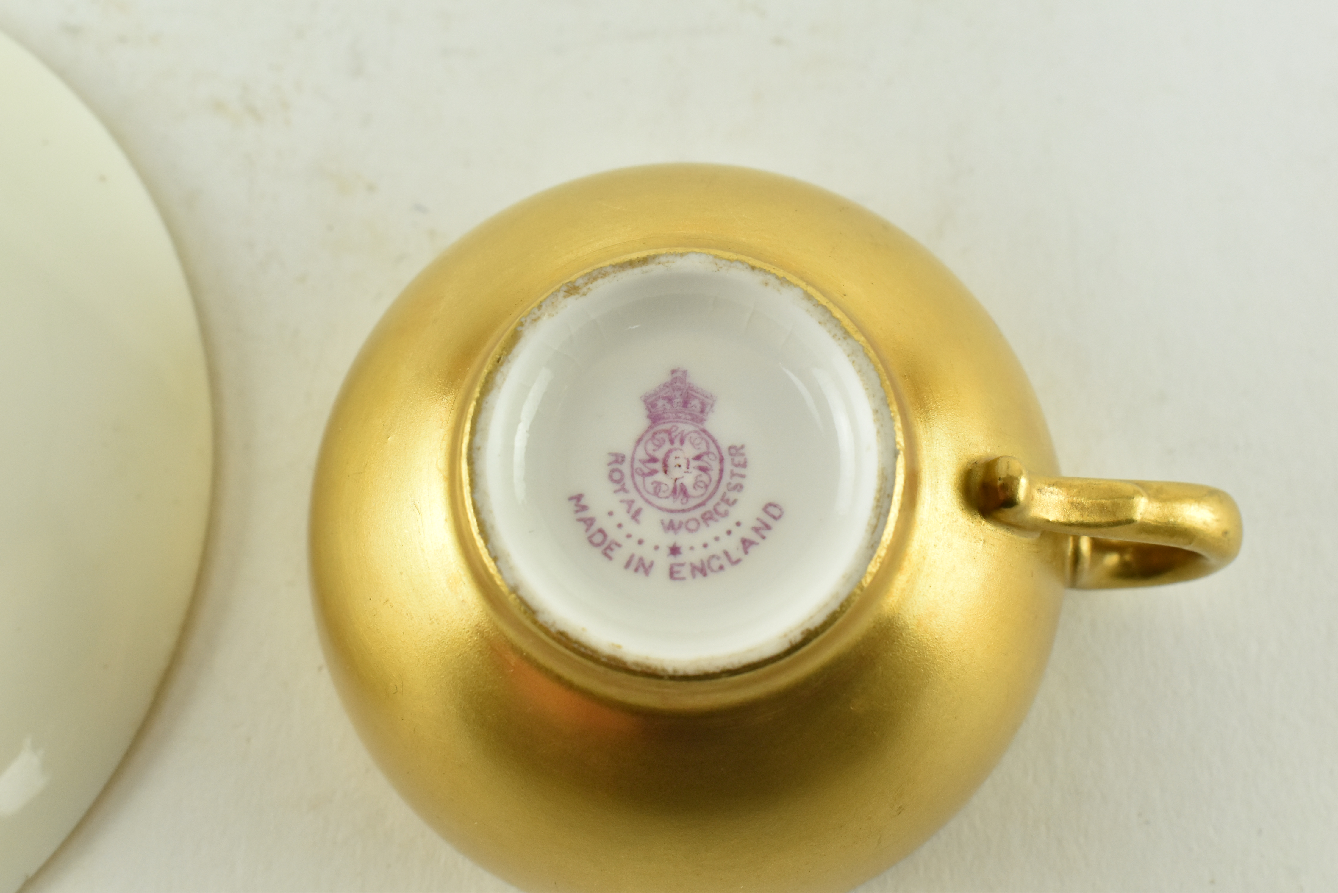 ROYAL WORCESTER - J. STINTON - DEMITASSE PHEASANT CUP & SAUCER - Image 6 of 7