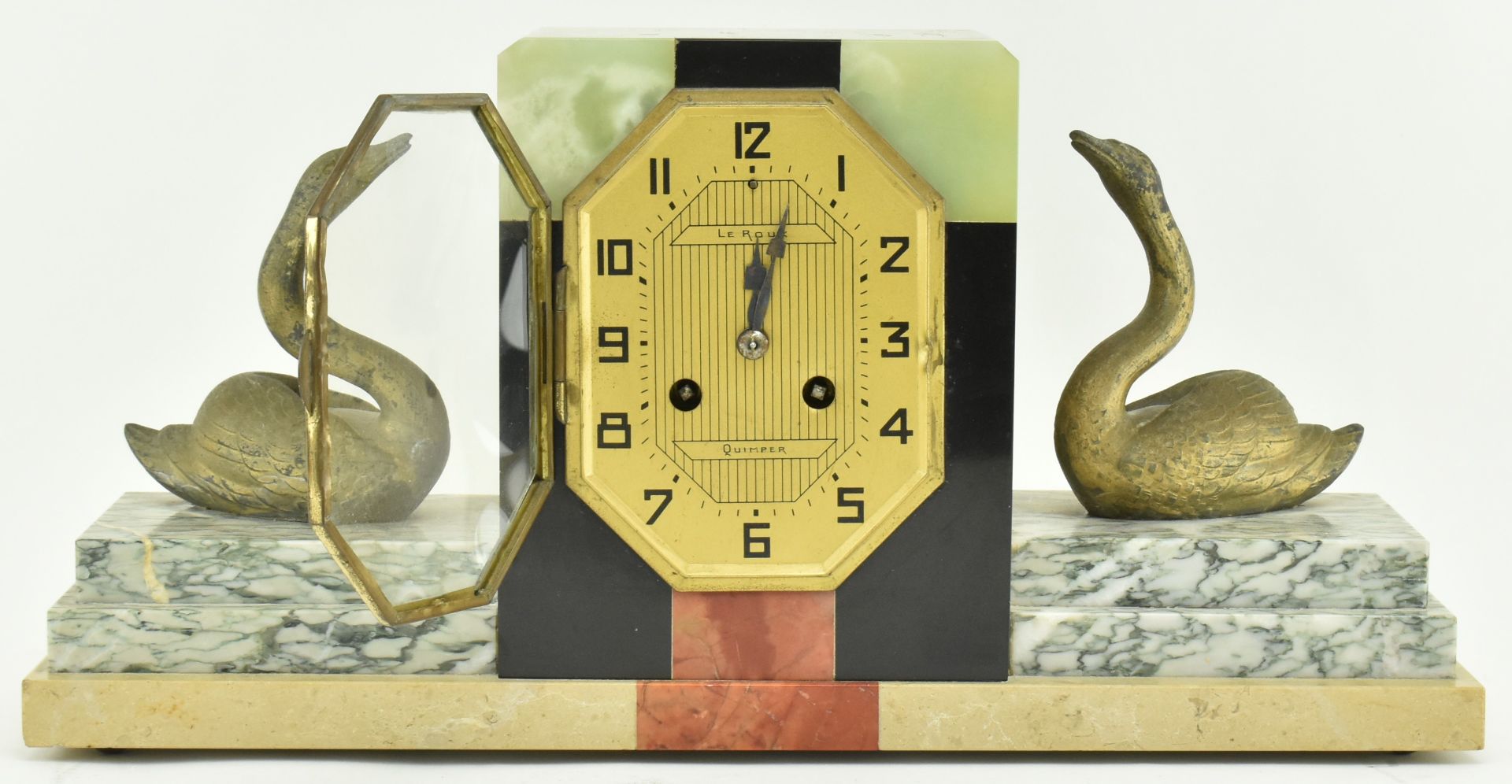 PIERRE MEGNIN - FRENCH ART DECO MARBLE & ONYX MANTEL CLOCK - Bild 3 aus 13