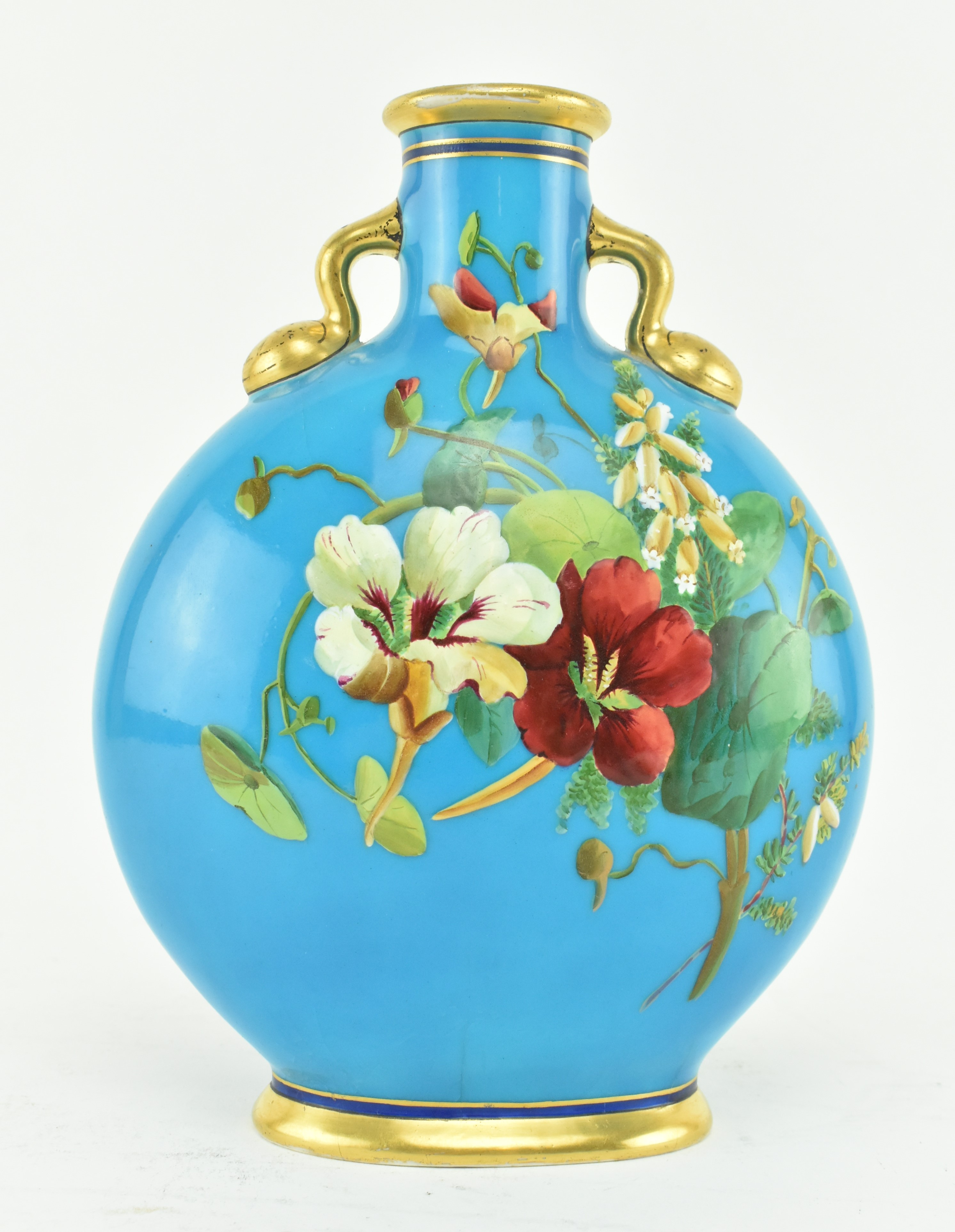 MINTON - 19TH CENTURY 1873 PORCELAIN CLOISONNE MOON FLASK