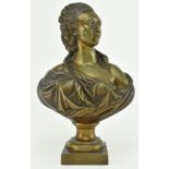 RICHAUD ET CIE - 19TH CENTURY FRENCH BRONZE BUST OF WOMAN