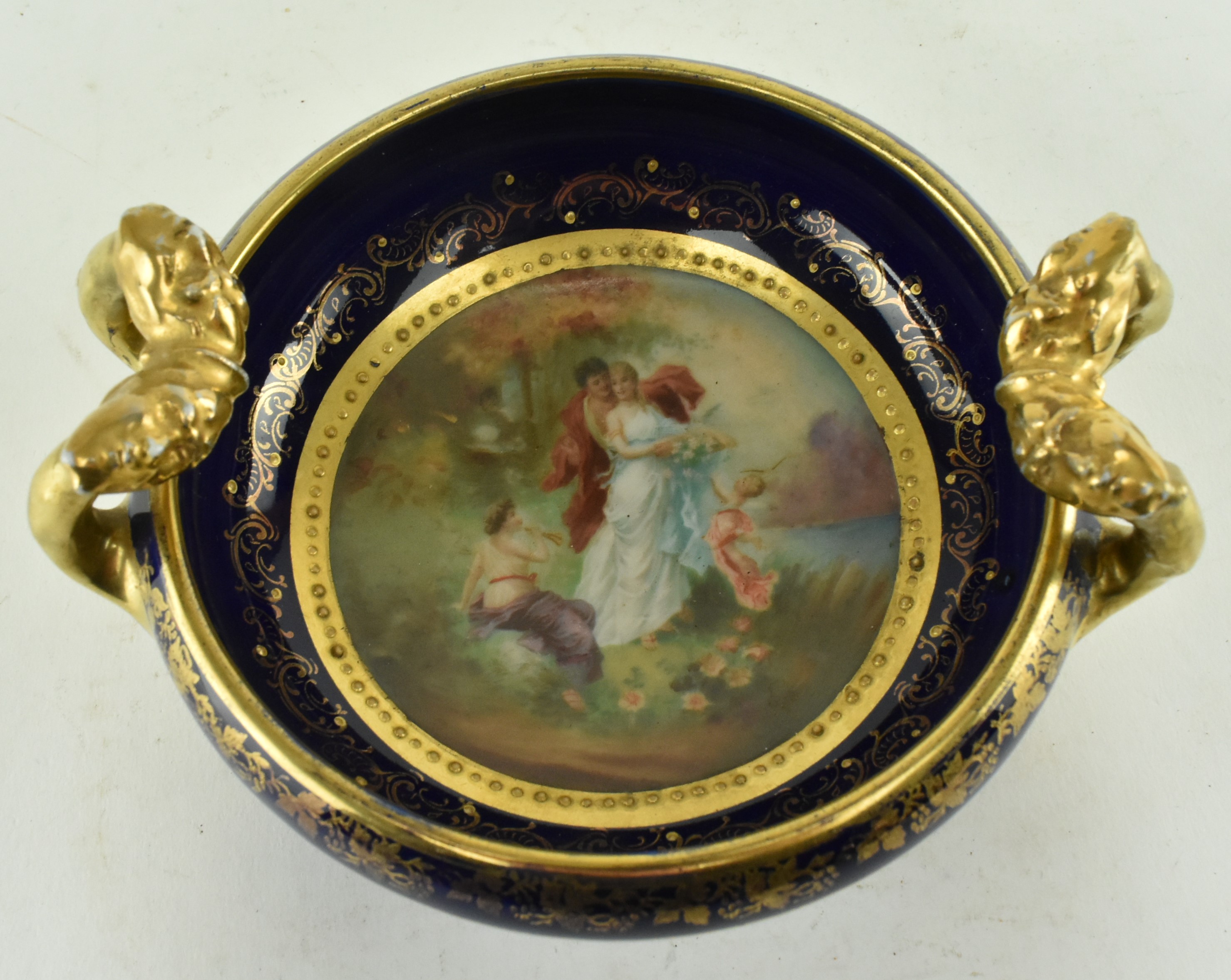 ROYAL VIENNA - LATE 19TH CENTURY BONE CHINA TWIN HANDLED BOWL - Image 3 of 6