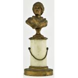 19H CENTURY FRENCH BRONZE BUST OF ROUSSEAU