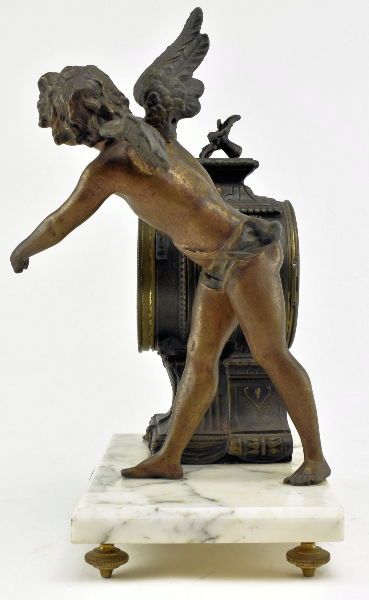 EARLY 20TH CENTURY FRENCH MARBLE AND SPELTER CLOCK - Image 3 of 10