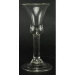 LATE GEORGE II HAND BLOWN FOLDED FOOT WINE GLASS