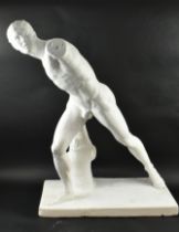 LARGE 20TH CENTURY CAST GESSO GLADIATOR / WARRIOR SCULPTURE