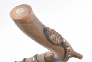 19TH CENTURY ANGLO-INDIAN SECTIONAL HORN AND BONE CANE