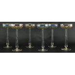 THERESIENTHAL - SIX ART NOUVEAU CRYSTAL CHAMPAGNE GLASSES